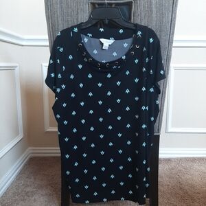 Liz Claiborne Black Top with Blue Accents